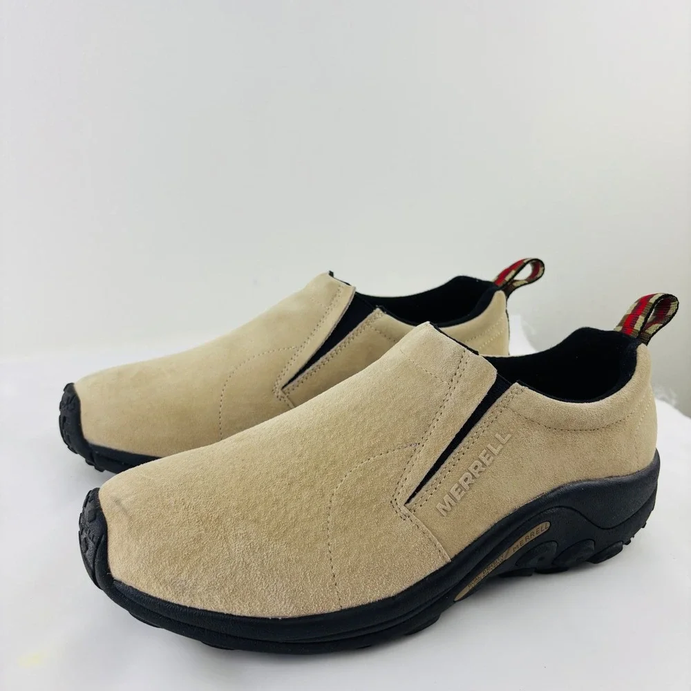 Merrell Jungle Moc Classic Taupe Suede Slip On Trail Shoes Mens Sz 11 J60801